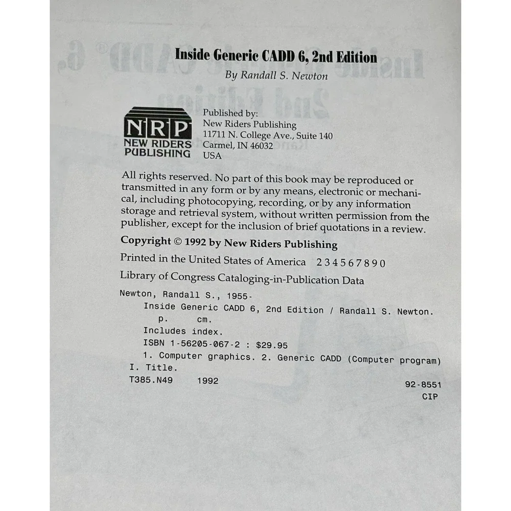 INSIDE GENERIC CADD 6 Randall S Newton Book PB 2nd Ed 1992